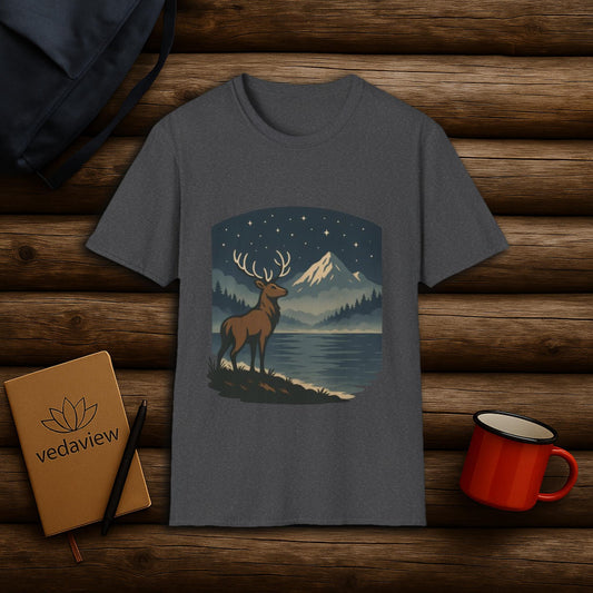 Majestic Stag Under Stars T-shirt