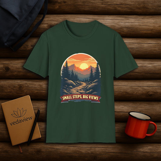 Small Steps, Big Views - Hiking Sunset T-shirt