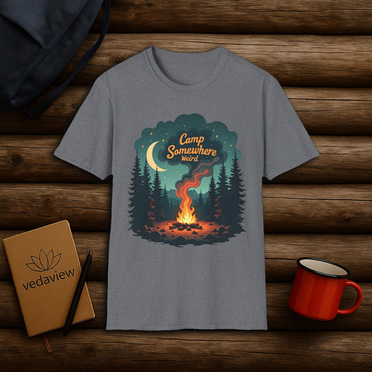 Camp Somewhere Weird - Retro Campfire T-shirt