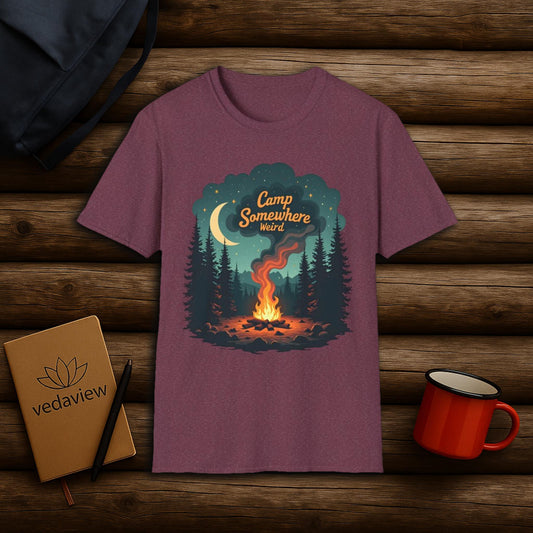 Camp Somewhere Weird - Retro Campfire T-shirt