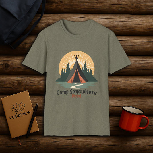 Camp Somewhere Weird - Retro Tent T-shirt