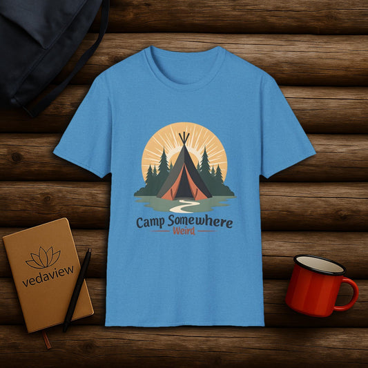 Camp Somewhere Weird - Retro Tent T-shirt